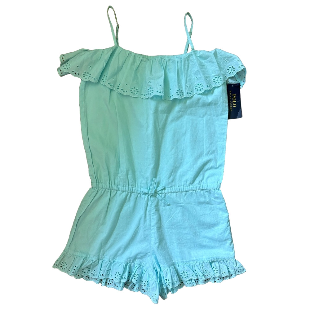 Polo by Ralph Lauren Blue Jumpsuit with Ruffled Details